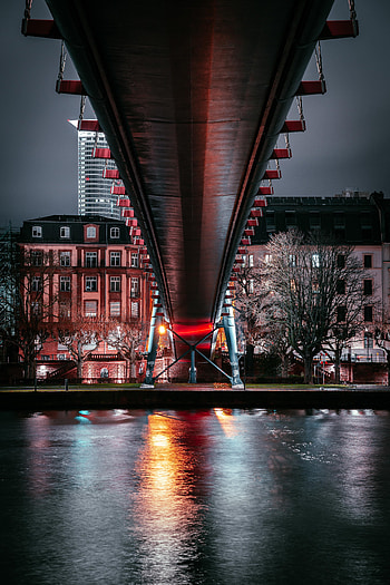 Night, Architecture, Building, Dark, Bridge, Backlight, Illumination HD phone wallpaper