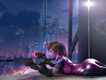 Widowmaker, overwatch, cosplay, sniper, beautiful HD wallpaper