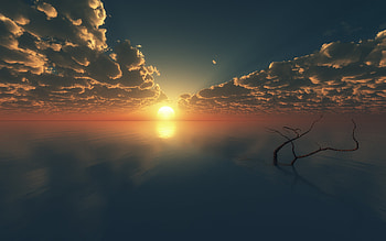 Sunset Reflections, sunset, reflections, nature HD wallpaper