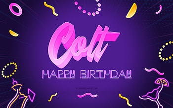 Happy Birtay Colt, , Purple Party Background, Colt, creative art, Happy Colt birtay, Colt name, Colt Birtay, Birtay Party Background HD wallpaper