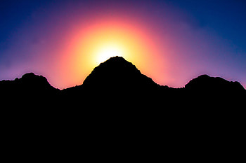 Sunset, Sky, Mountains, Dark, Shine, Light HD wallpaper
