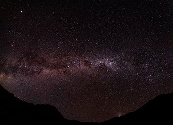 Universe, Night, Silhouette, Relief, Nebula HD wallpaper