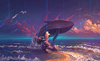 Whale My Friend , whale, artist, artwork, digital-art, deviantart HD wallpaper
