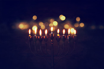 Candelabra, Jewish holiday, Hanukkah background, Menorah HD wallpaper