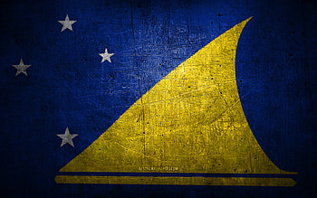 Tokelau metal flag, grunge art, oceanian countries, Day of Tokelau, national symbols, Tokelau flag, metal flags, Flag of Tokelau, Oceania, Tokelau HD wallpaper