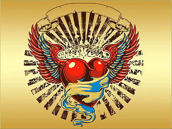 Hearts, Love, Patterns, Wings HD wallpaper