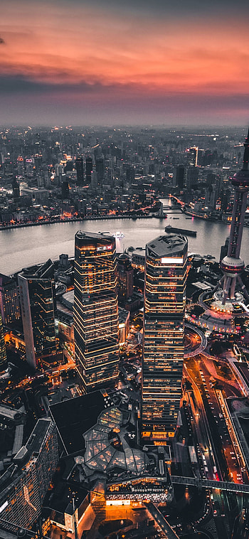 Shanghai cityscape , Most popular, Cityscape, Travels HD phone wallpaper