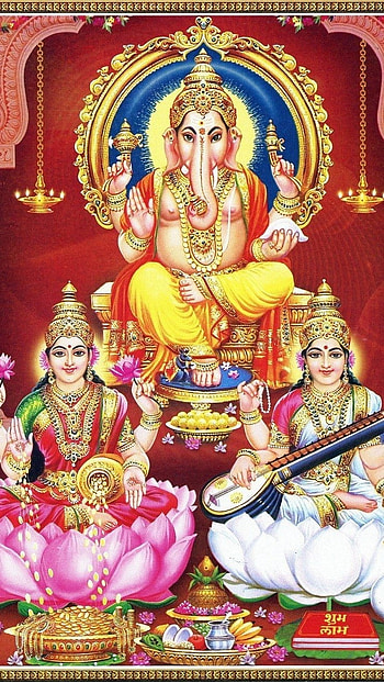 Laxmi Ganesh, Gods HD phone wallpaper