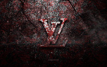 Louis Vuitton logo, grunge art, Louis Vuitton stone logo, red stone texture, Louis Vuitton, grunge stone texture, Louis Vuitton emblem, Louis Vuitton 3d logo HD wallpaper
