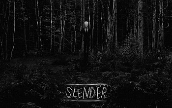 Slender Man BW Forest Creepy trees black white dark videogames . HD wallpaper
