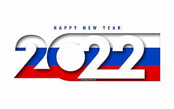 Happy New Year 2022 Russia, white background, Russia 2022, Russia 2022 New Year, 2022 concepts, Russia, Flag of Russia HD wallpaper