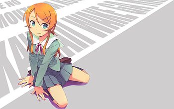 Kousaka Kirino, orange hair, anime, oremio, dark green eyes, loli, ore no imoto ga konna ni kawaii wake ga nai HD wallpaper