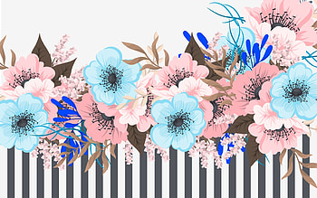 colorful hibiscus, abstract flowers, creative, colorful lines, artwork, hibiscus, background with flowers HD wallpaper