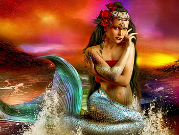 Nice Mermaid, girl, mermaid, water, woman HD wallpaper