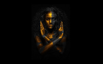 Egyptian qeen gold black woman resolution HD wallpaper