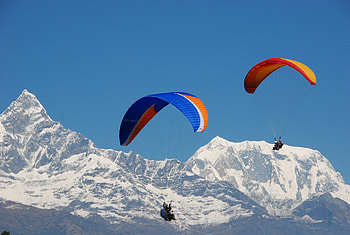 Himalayas, Paragliding HD wallpaper