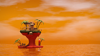 Gorillaz, Plastic Beach renders, 3D modeling, Imagination brought to life HD wallpaper