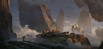Mystical Heights: A Fantasy Cityscape in, fantasy, city, fantasy city HD wallpaper