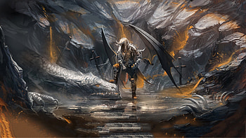 Artwork Dark Elves Dragons Drow Fantasy Art Wings ... HD wallpaper