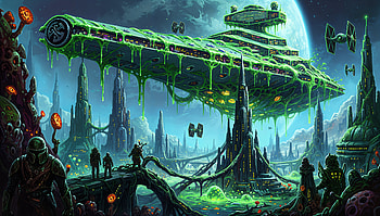 Verdant Star Destroyer — Galactic Empire, Spaceship, Alien Planet, Star Wars HD wallpaper