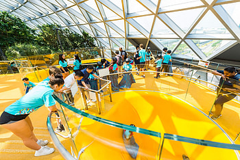 Singapore Changi International Airport, Jewel Changi discovery slides, Unique attraction, Fun for all ages HD wallpaper