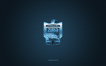 Zira FC, Azerbaijani football club, blue logo, blue carbon fiber background, Azerbaijan Premier League, football, Baku, Azerbaijan, Zira FC logo HD wallpaper