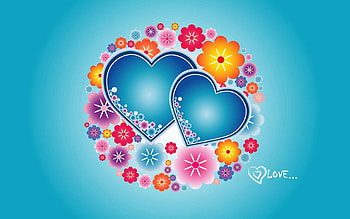 Flowers, Hearts, Love, Patterns, Bright HD wallpaper