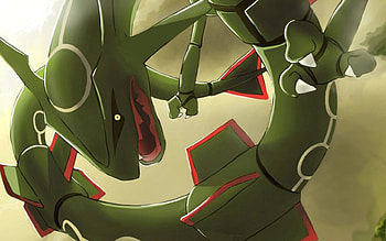 Rayquaza, anime, green, rare HD wallpaper