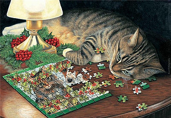 By Avril Haynes, animal, kitten, painting, art, cute, cat, abril haynes HD wallpaper