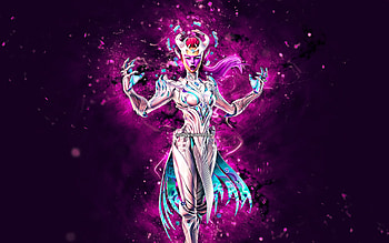 The Cube Queen, , purple neon lights, Fortnite Battle Royale, Fortnite characters, The Cube Queen Skin, Fortnite, The Cube Queen Fortnite HD wallpaper
