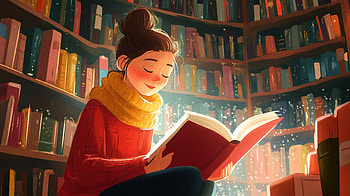 Reading in Serenity: A Stunning Ultra, reading, girl, library, book, Cozy HD wallpaper