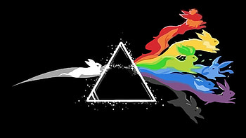 Leafeon, Artwork, Triangle, Pink Floyd, Eevee, Flareon, Jolteon, Glaceon, Vaporeon, Espeon, Umbreon, PokÃ©mon / and Mobile Backgrounds HD wallpaper