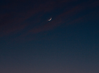 Night, clean sky, moon HD wallpaper