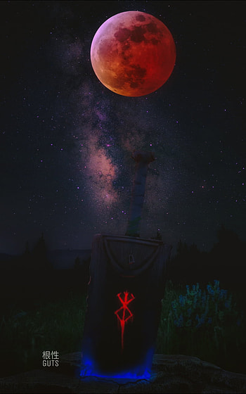 Sword (Guts), sky, berserk, anime HD phone wallpaper