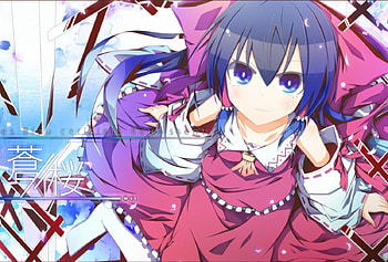Touhou, looking up, girl, bow HD wallpaper