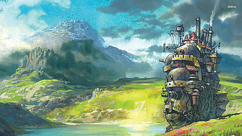 Moving castle, 3D, cg, abstract, fantasy HD wallpaper