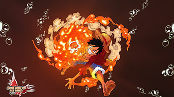 Gomu Gomu no Red Hawk, luffy, monkey d luffy, anime, flames, one piece, fire, hat HD wallpaper
