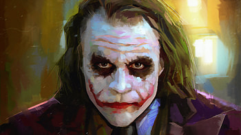 Heath Ledger As Joker , joker, supervillain, superheroes, deviantart HD wallpaper