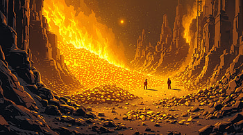 Auric Canyon — Gold Rush, gold mining, treasure, gold, cave HD wallpaper
