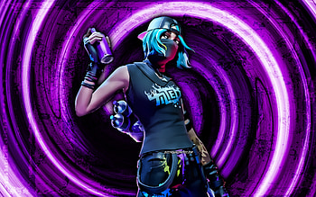 Tilted Teknique, violet grunge background, Fortnite, vortex, Fortnite characters, Tilted Teknique Skin, Fortnite Battle Royale, Tilted Teknique Fortnite HD wallpaper