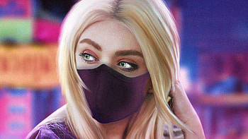 Blonde Girl Green Eyes With Mask , blonde, girls, mask, graphy HD wallpaper