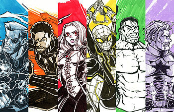 Avengers: infinity war, superhero, collage, sketch art HD wallpaper