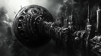 of a Sci-Fi Planet in Striking Black & White, Sci Fi, planet, Black & White HD wallpaper