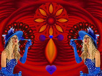 Blue Bubbles for a Blue Heart, eye candy, abstract, 3d, fractal, collage HD wallpaper