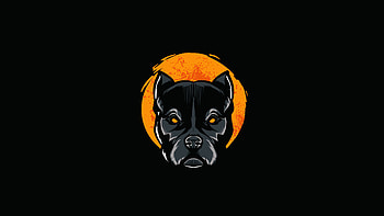 Pitbull Minimal , pitbull, minimalism, minimalist, artist, artwork, digital-art, dark, black HD wallpaper