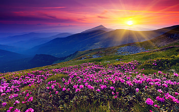 Beautiful Mountain Sunset HD wallpaper