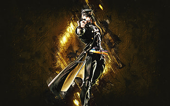 Fortnite Jotaro Kujo Skin, Fortnite, main characters, yellow stone background, Jotaro Kujo, Fortnite skins, Jotaro Kujo Skin, Jotaro Kujo Fortnite, Fortnite characters HD wallpaper
