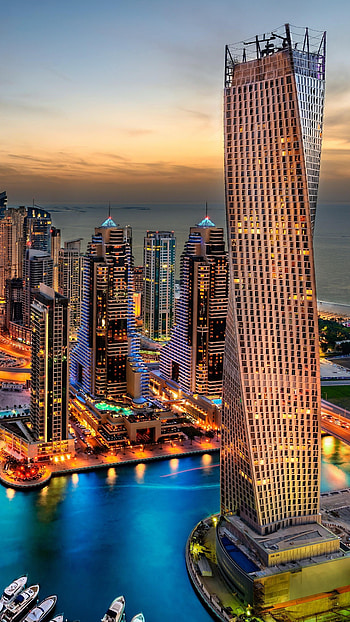 Cayan Tower, Dubai HD phone wallpaper