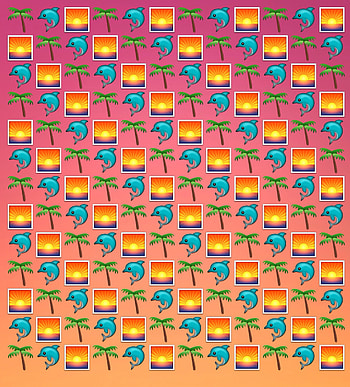 Emoji background for or ~ dolphins on a tropical sunset beach HD phone wallpaper