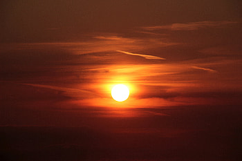 Setting Sun, sunset, nature HD wallpaper